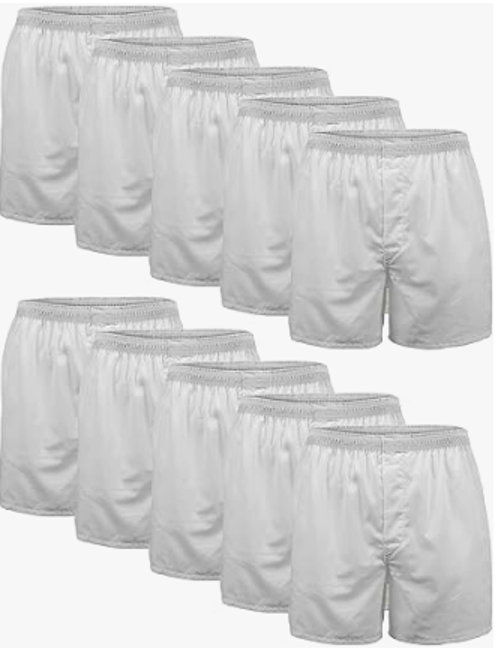 Gildan Men's Small White 10-Pack Woven Classic Cotton Boxers K22-33